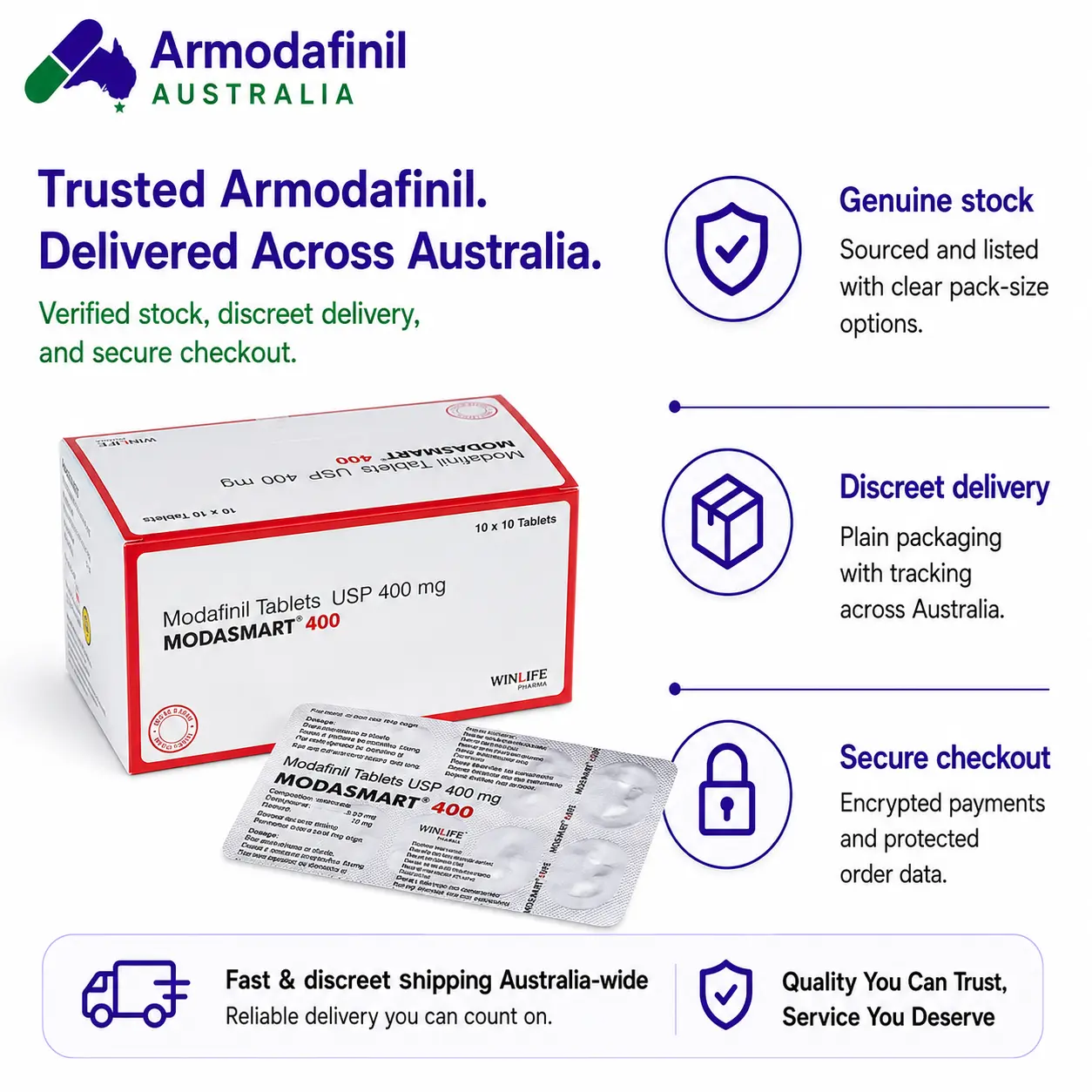 Modafinil 400mg - Modasmart 400mg